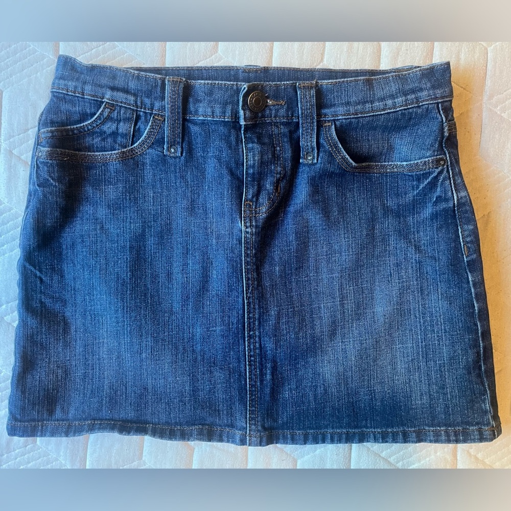 🆕 GAP denim stretch mini jean skirt size 6